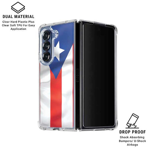Puerto Rico Flag Galaxy Z Fold6 Clear Case